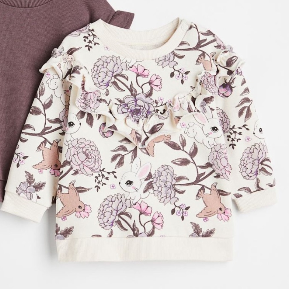 H&M Ruffled Sweatshirt & Carter’s Leggings - Picture 2 of 7